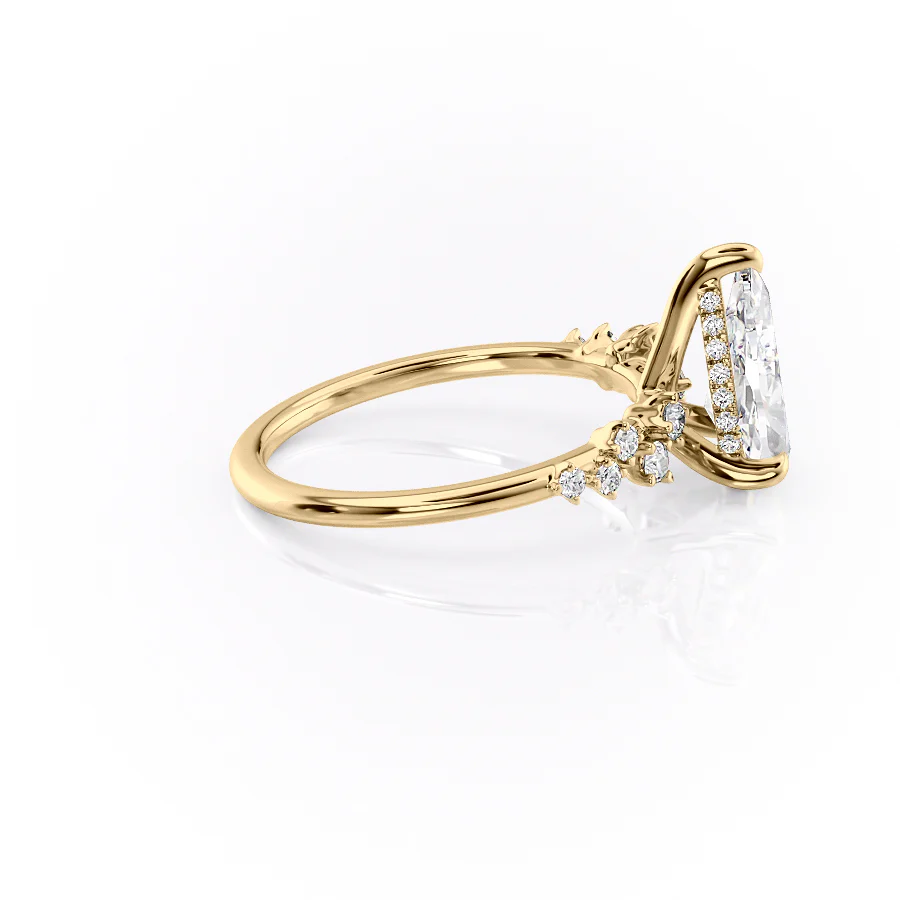 2.50 CT Pear Breathtaking Engagement Ring Hidden Halo