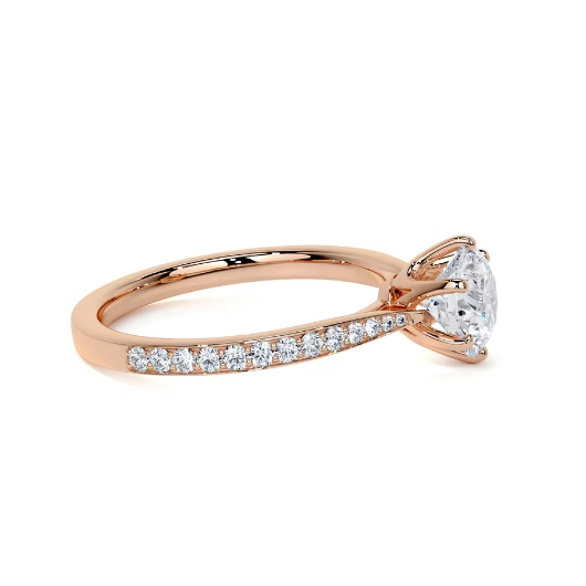 2.30 Ct In Round Bardot Scallop Engagement Ring