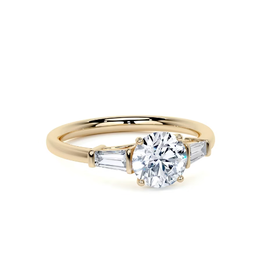 2.30 Ct In Round Bardot Scallop Engagement Ring