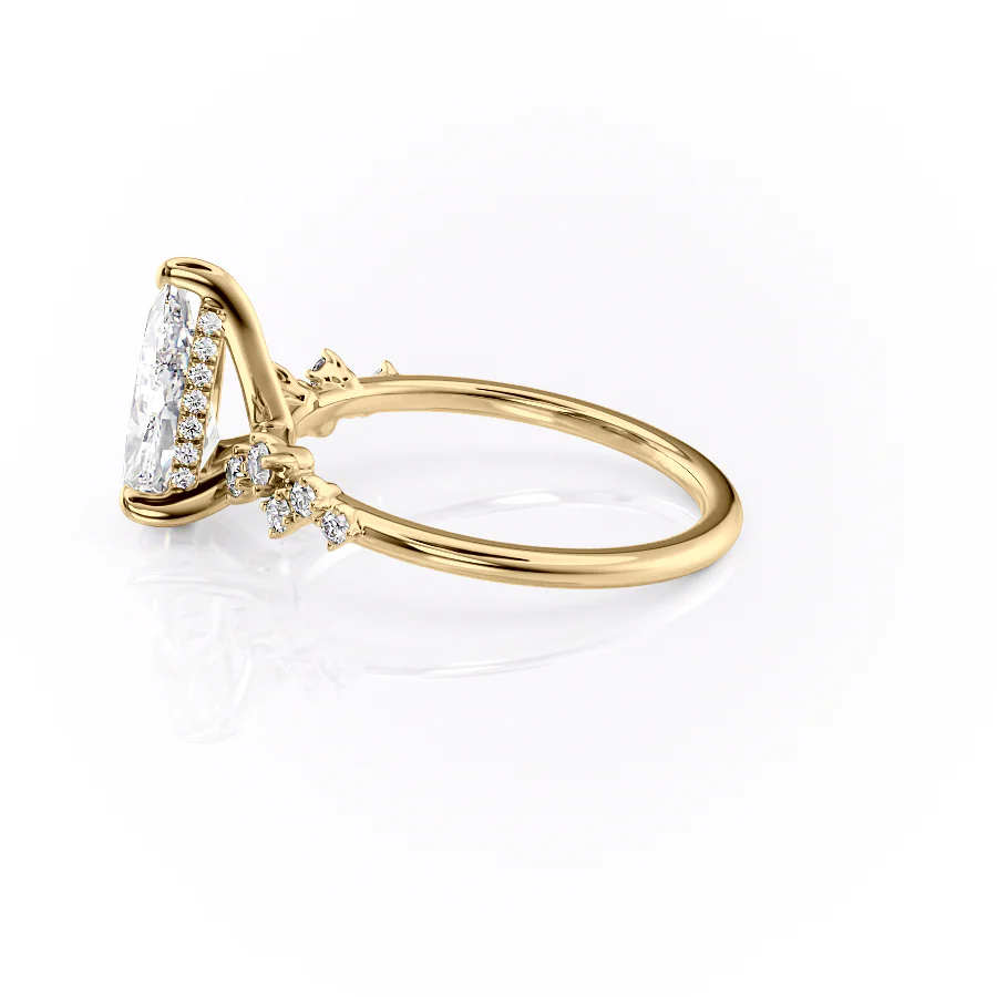 2.50 CT Pear Breathtaking Engagement Ring Hidden Halo