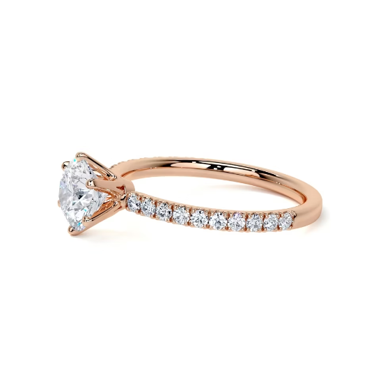 2.00 Ct In Round Bardot Scallop Engagement Ring