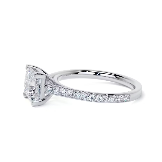 2.50 Ct In Princess Bardot Scallop Engagement Ring