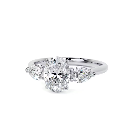 2.75 Ct In Round Bardot Scallop Engagement Ring