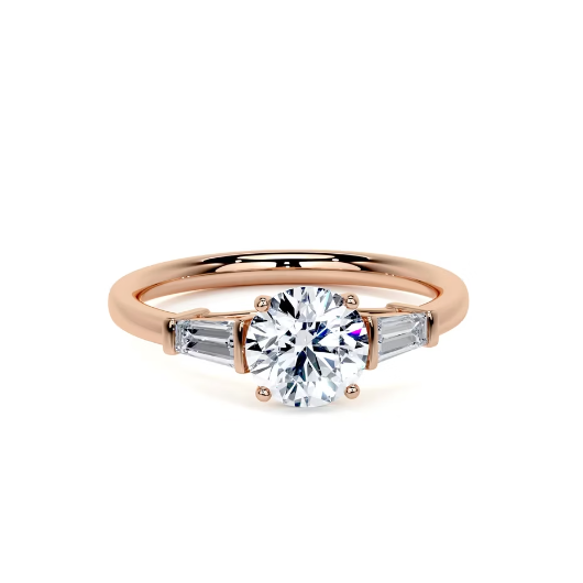 2.30 Ct In Round Bardot Scallop Engagement Ring