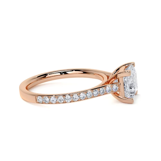 2.50 Ct In Princess Bardot Scallop Engagement Ring
