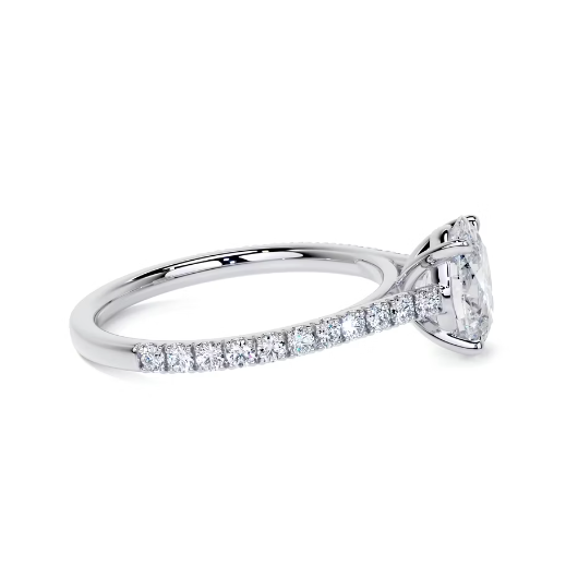 2.40 Ct In Oval Bardot Scallop Engagement Ring