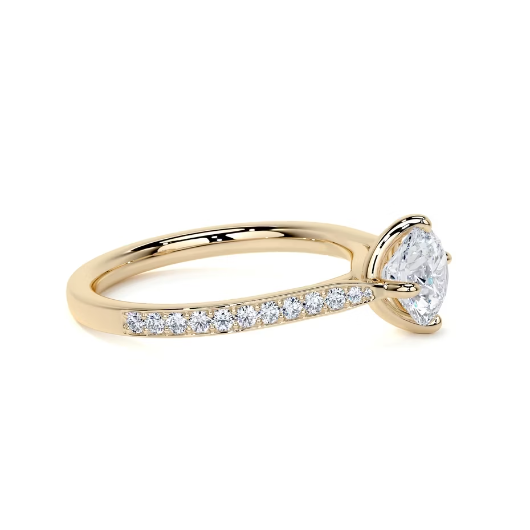 2.20 Ct In Round Bardot Scallop Engagement Ring
