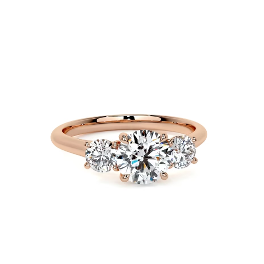 2.50 Ct In Round Bardot Scallop Engagement Ring