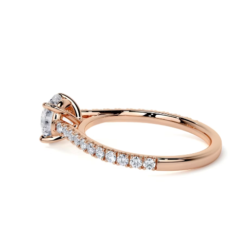 2.40 Ct In Round Bardot Scallop Engagement Ring