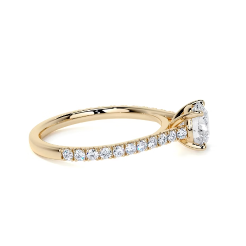 2.40 Ct In Round Bardot Scallop Engagement Ring