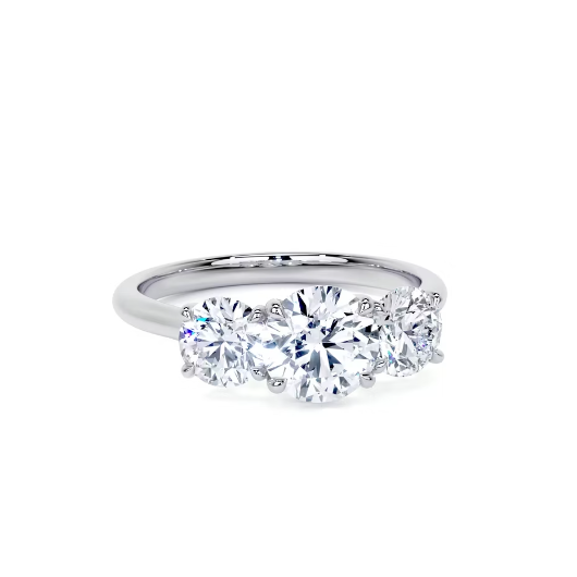 2.50 Ct In Round Bardot Scallop Engagement Ring