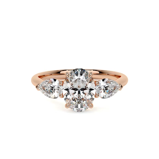 2.75 Ct In Round Bardot Scallop Engagement Ring