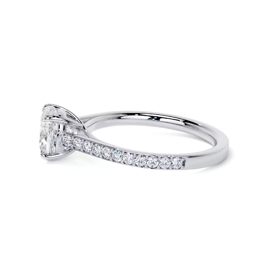2.30 Ct In Round Bardot Scallop Engagement Ring