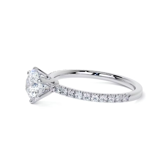 2.00 Ct In Round Bardot Scallop Engagement Ring