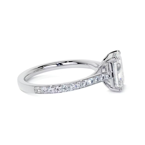 2.30 Ct In Emerald Bardot Scallop Engagement Ring