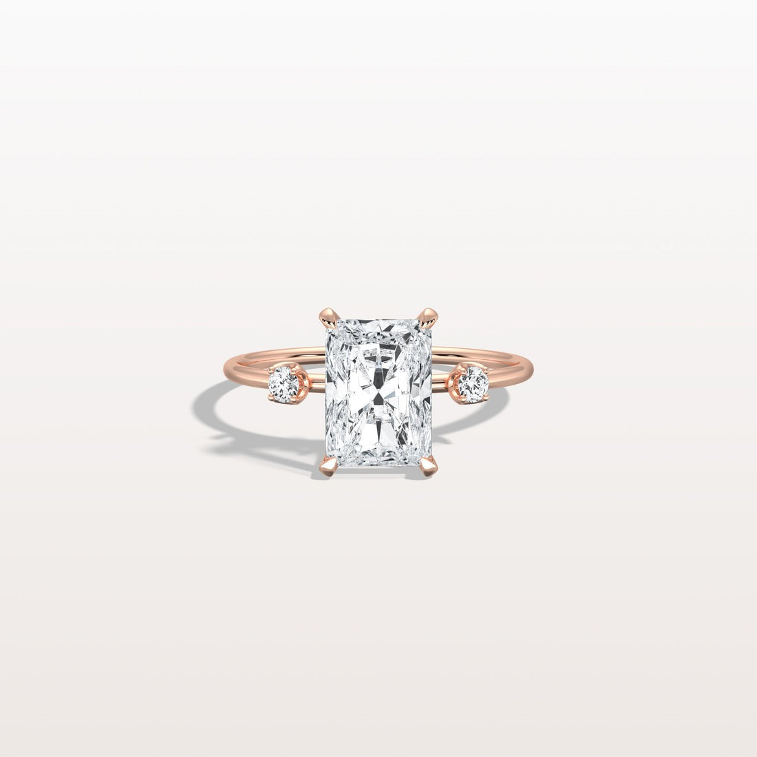 3.50 Ct In Radiant Bardot Scallop Engagement Ring