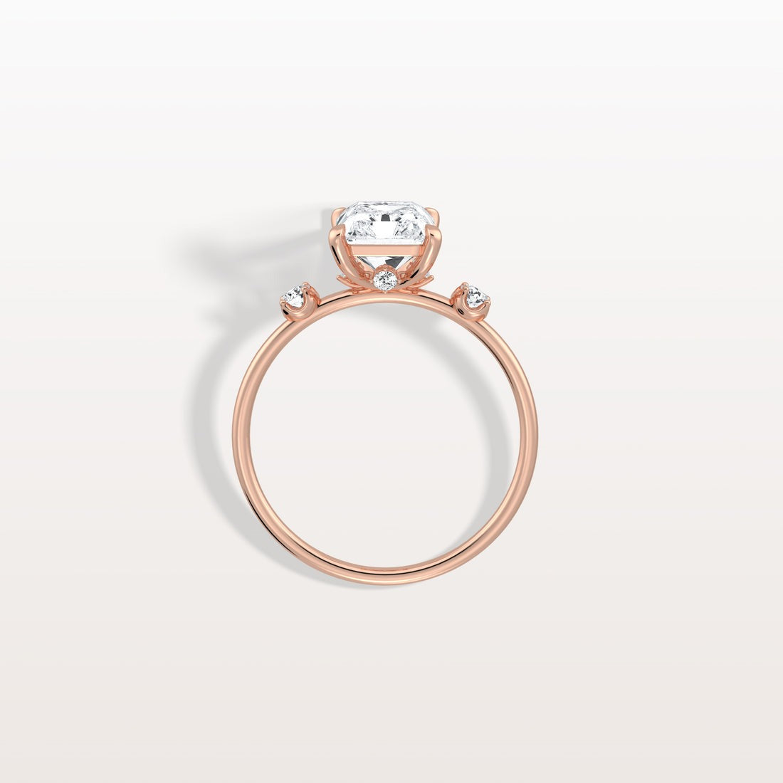 3.50 Ct In Radiant Bardot Scallop Engagement Ring