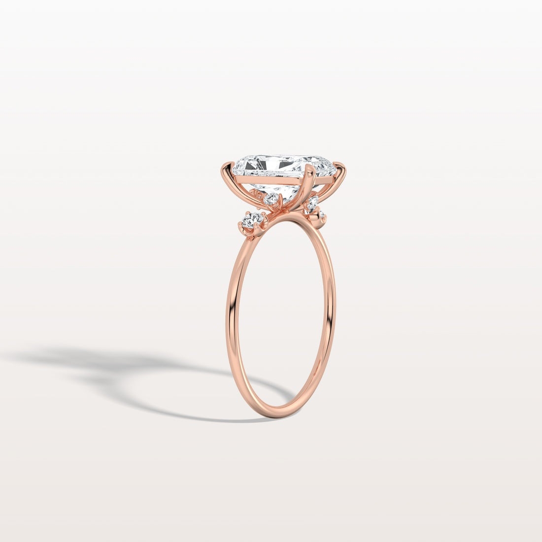 3.50 Ct In Radiant Bardot Scallop Engagement Ring