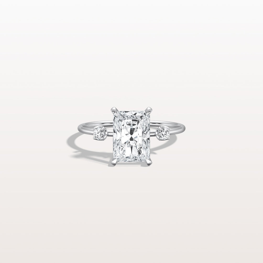 3.50 Ct In Radiant Bardot Scallop Engagement Ring