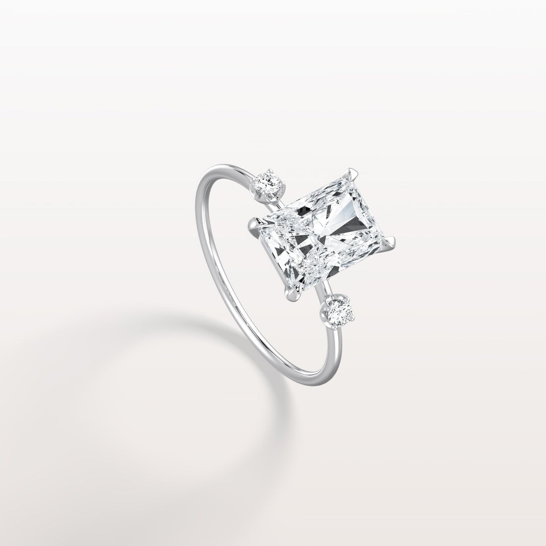 3.50 Ct In Radiant Bardot Scallop Engagement Ring