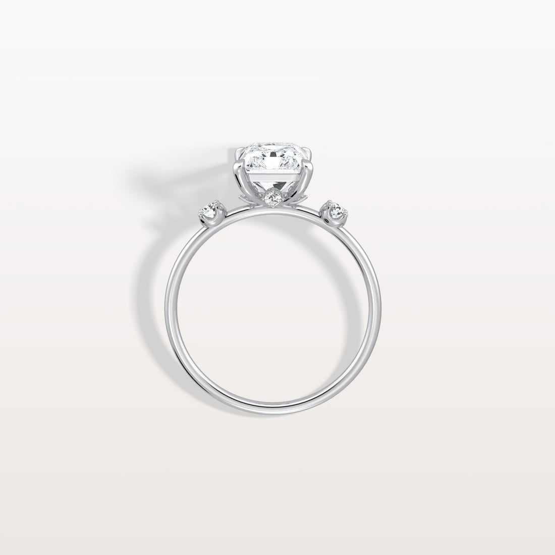 3.50 Ct In Radiant Bardot Scallop Engagement Ring