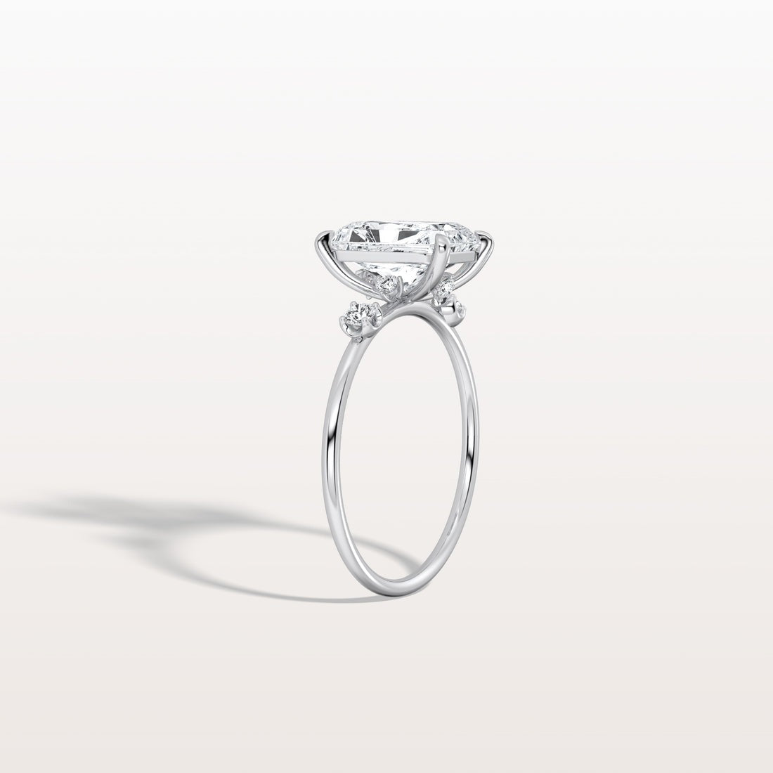 3.50 Ct In Radiant Bardot Scallop Engagement Ring