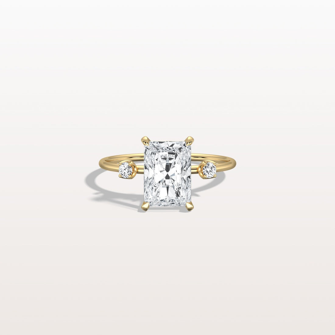 3.50 Ct In Radiant Bardot Scallop Engagement Ring