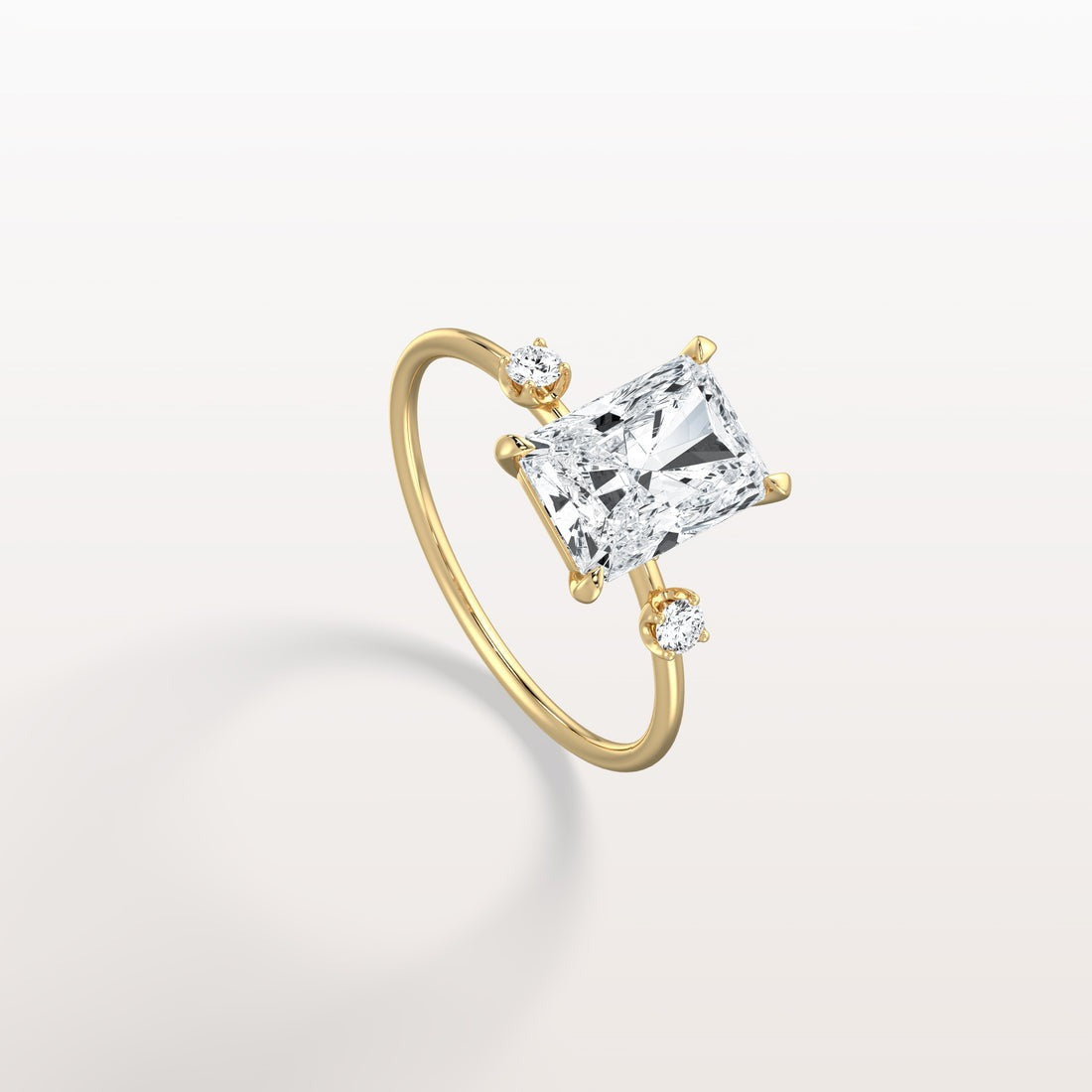 3.50 Ct In Radiant Bardot Scallop Engagement Ring