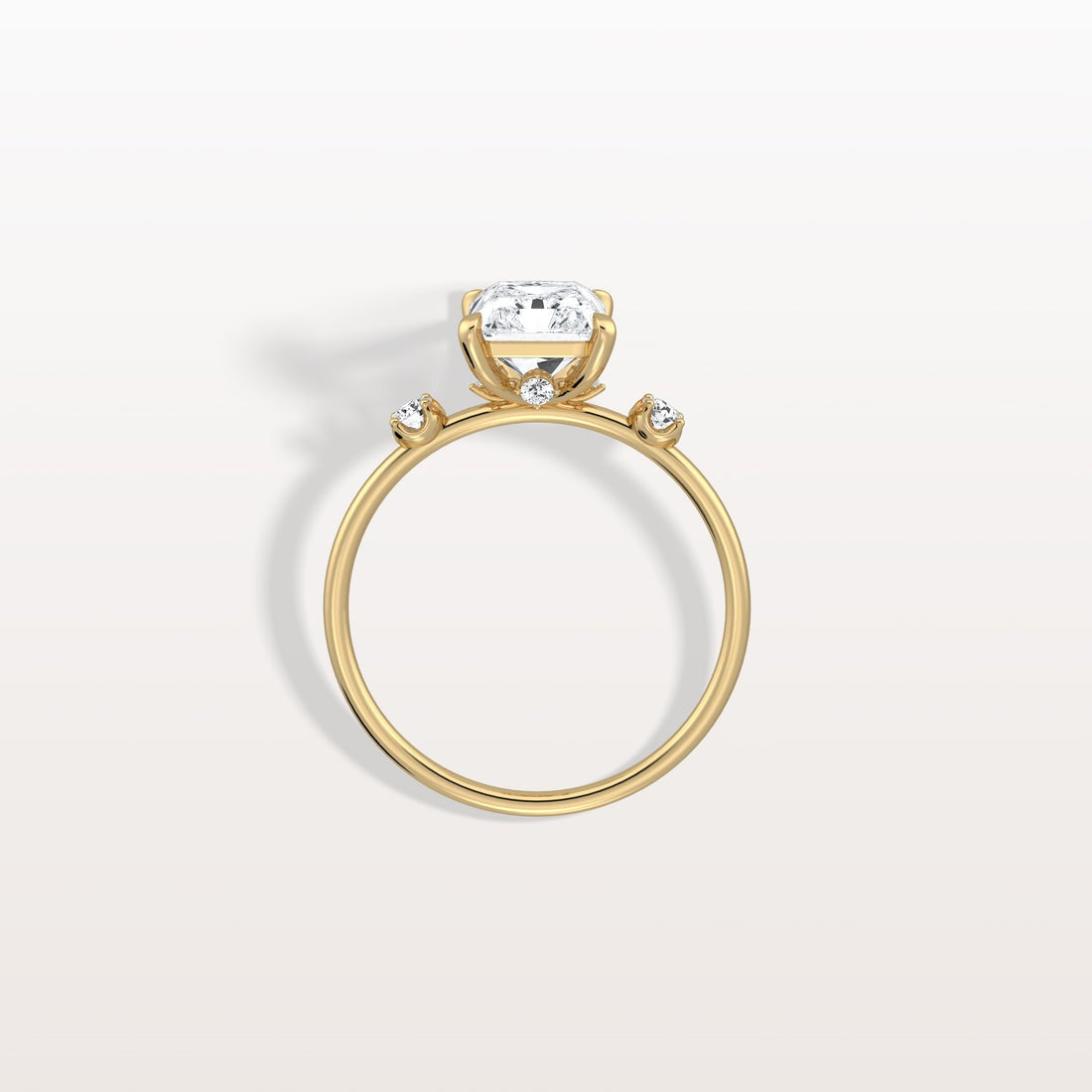 3.50 Ct In Radiant Bardot Scallop Engagement Ring