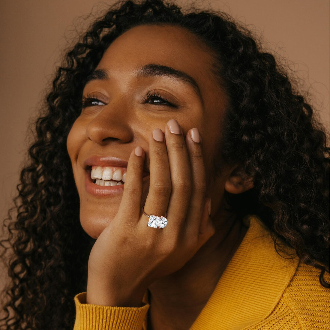 6.00 Ct In Center Stone Radint & Side Stone Pear Bardot Scallop Engagement Ring