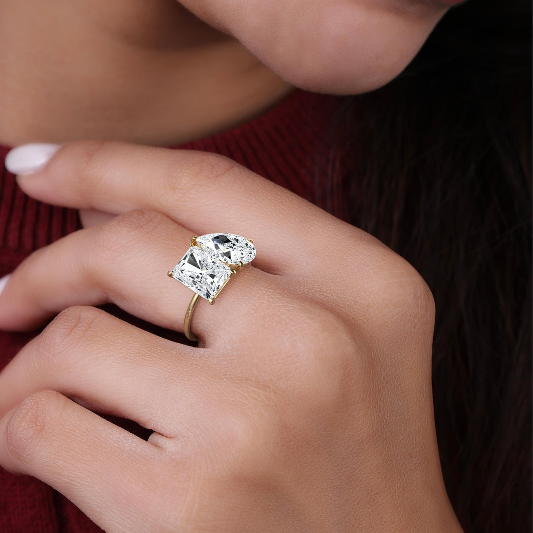 6.00 Ct In Radint Bardot Scallop Engagement Ring
