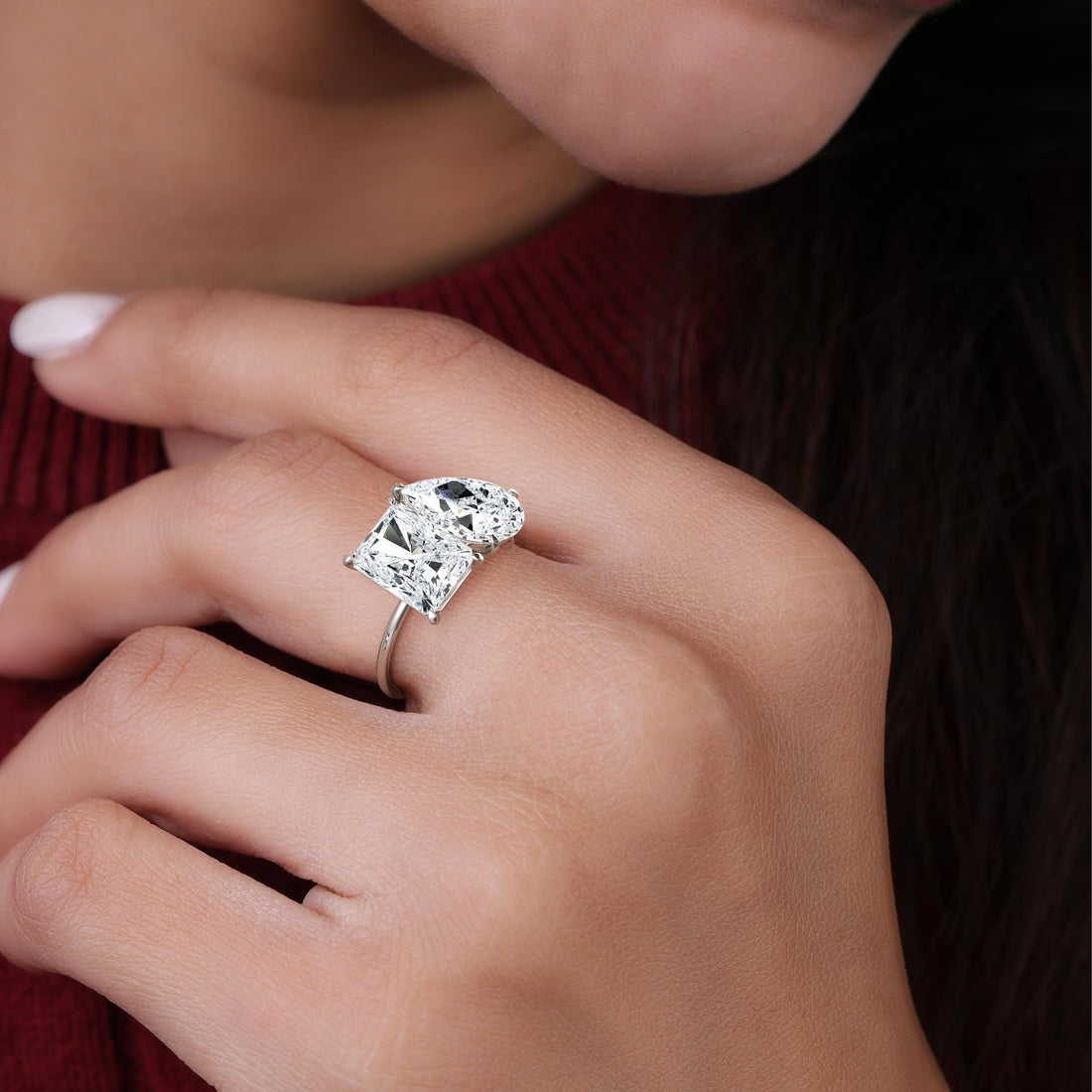 6.00 Ct In Radint Bardot Scallop Engagement Ring