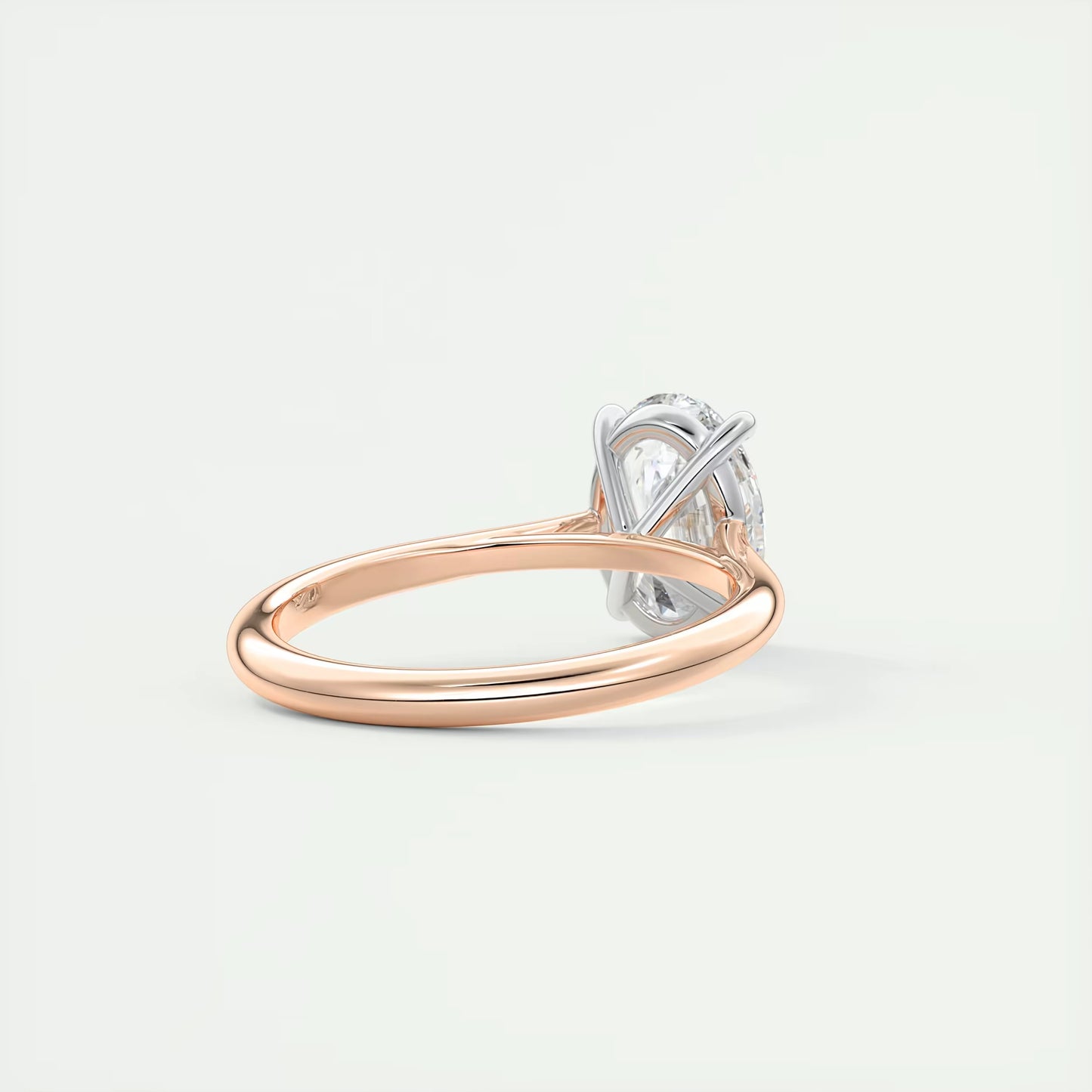 2.00 Ct The Cathedral Two Tone Oval Gold Cathedral Solitaire with Prongs Engagement Ring
