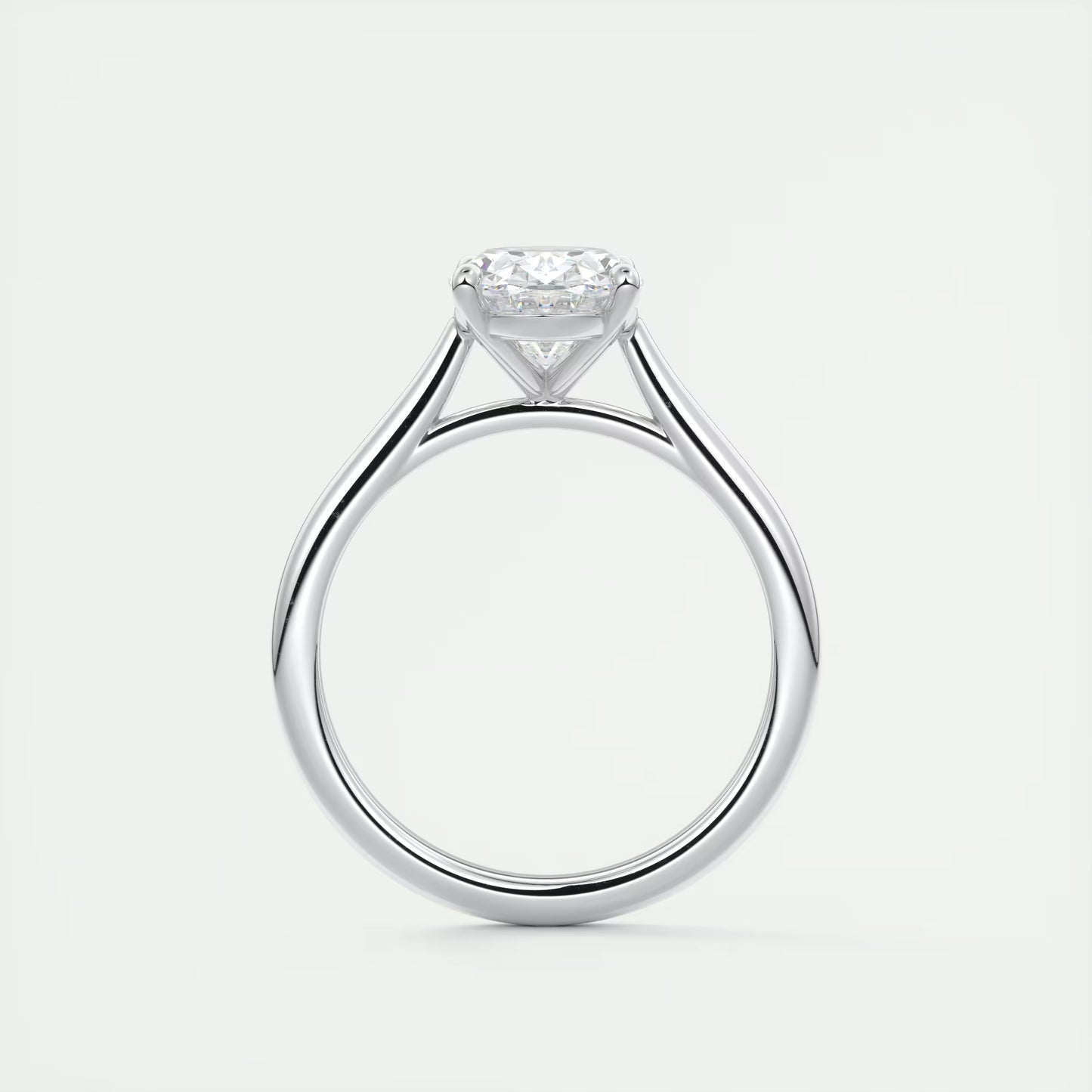 2.00 Ct The Cathedral Two Tone Oval Gold Cathedral Solitaire with Prongs Engagement Ring