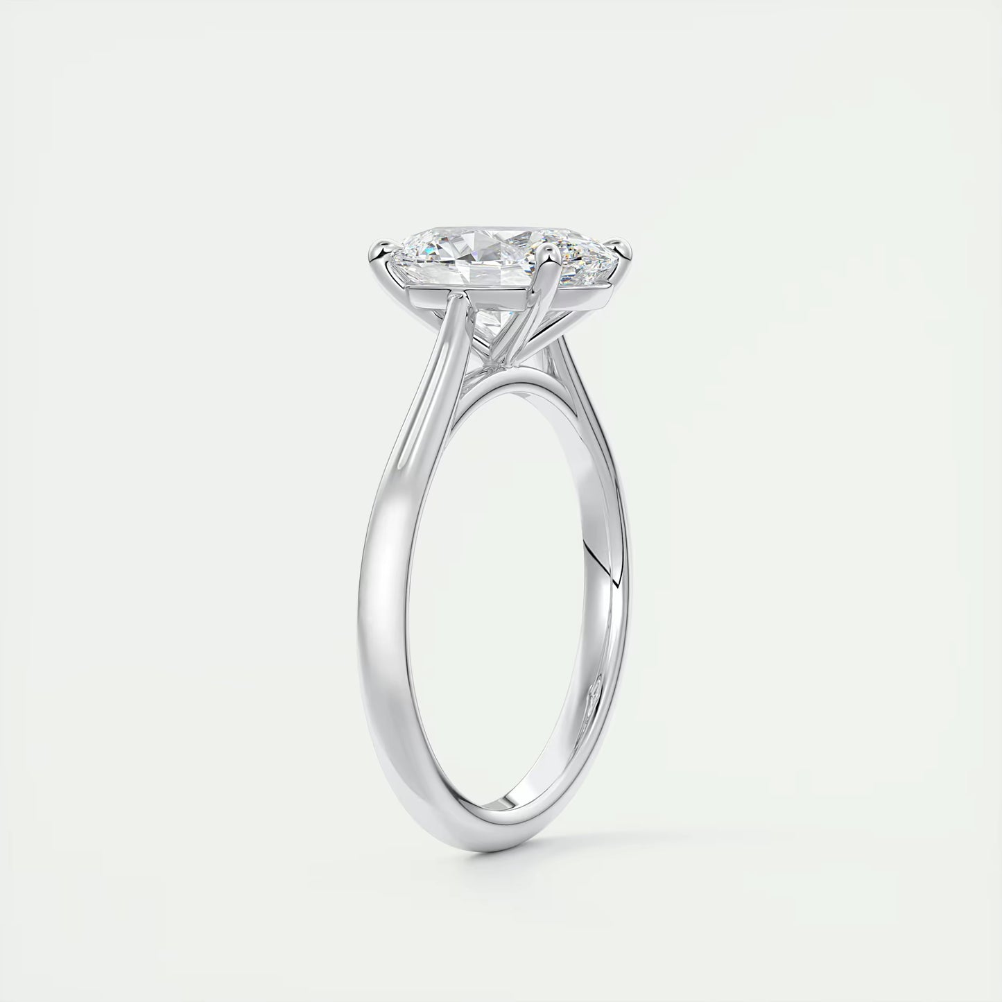 2.00 Ct The Cathedral Two Tone Oval Gold Cathedral Solitaire with Prongs Engagement Ring