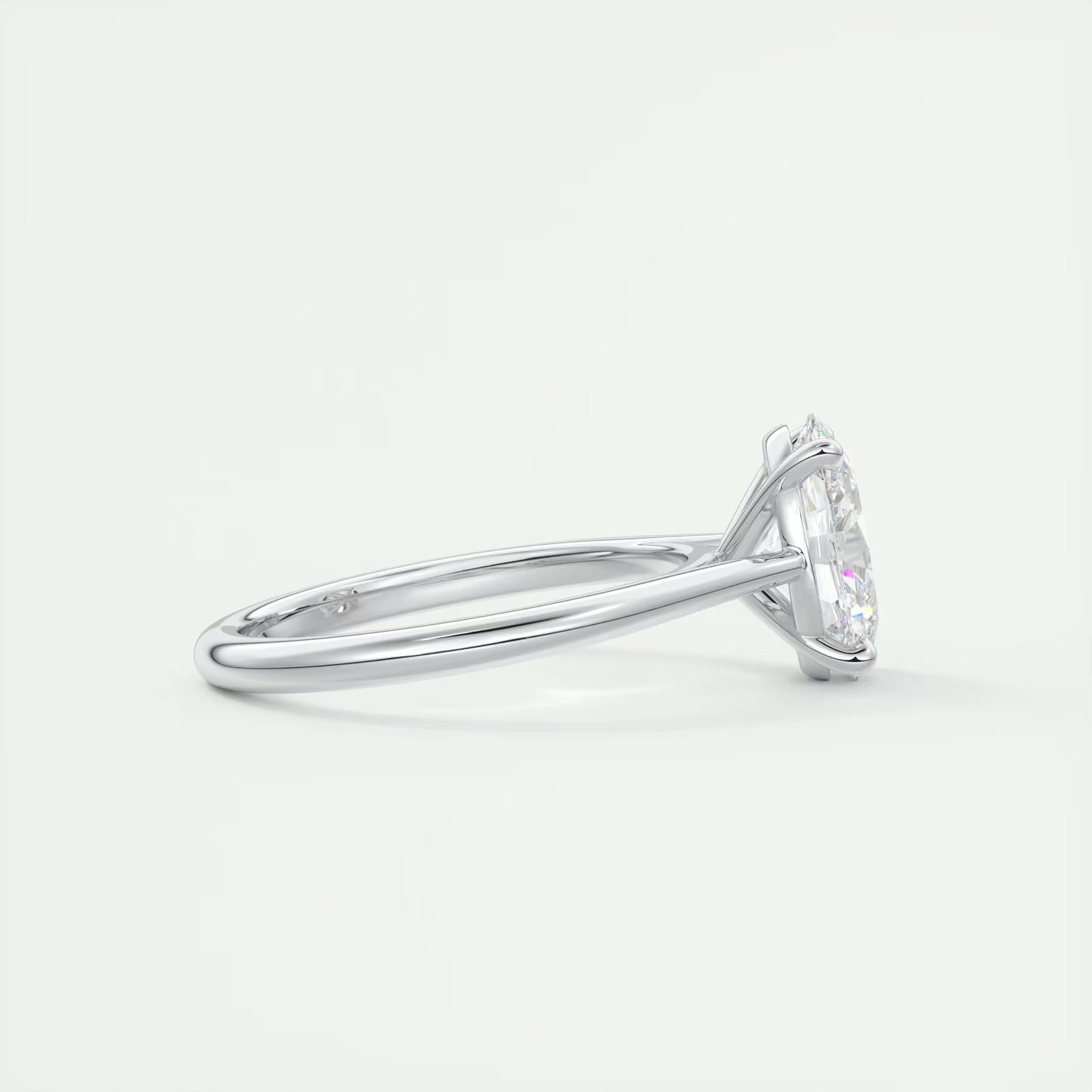 2.00 Ct The Cathedral Two Tone Oval Gold Cathedral Solitaire with Prongs Engagement Ring