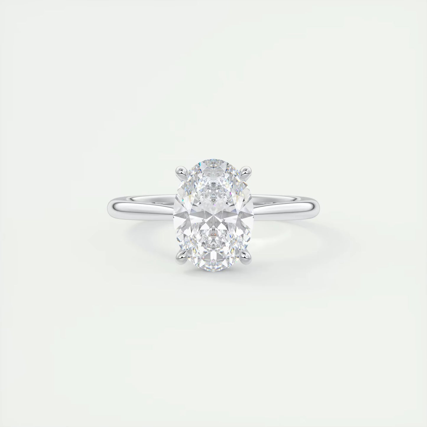 2.00 Ct The Cathedral Two Tone Oval Gold Cathedral Solitaire with Prongs Engagement Ring