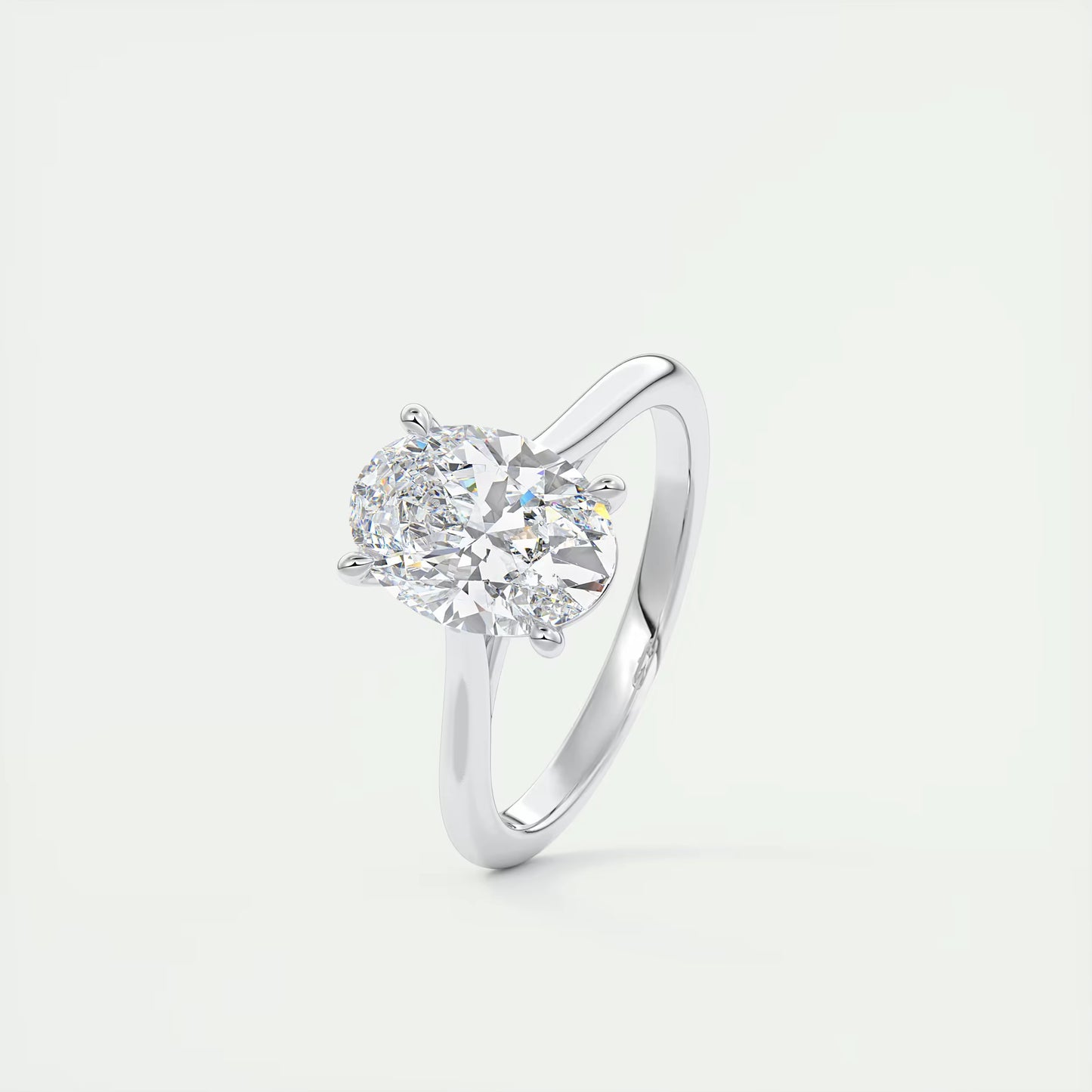 2.00 Ct The Cathedral Two Tone Oval Gold Cathedral Solitaire with Prongs Engagement Ring