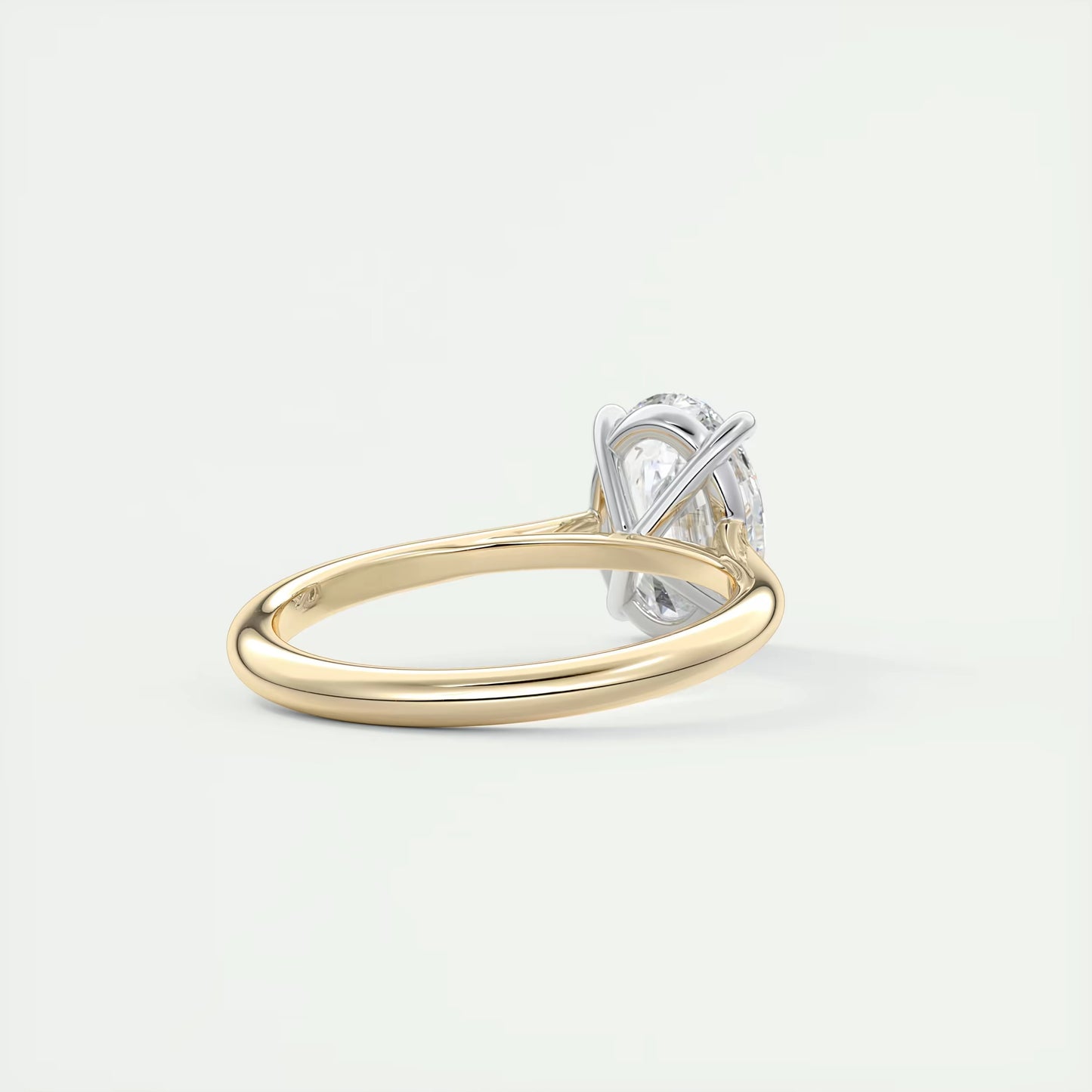 2.00 Ct The Cathedral Two Tone Oval Gold Cathedral Solitaire with Prongs Engagement Ring