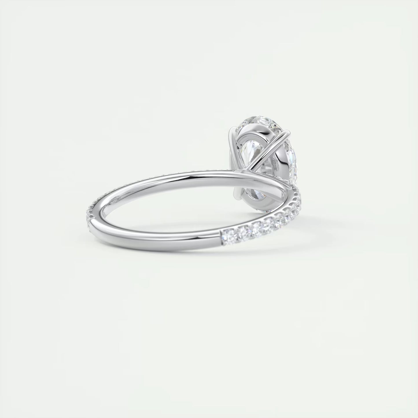 2.25 Ct Harper Pavé Oval Center with 1.5mm French Set Pavé Ring