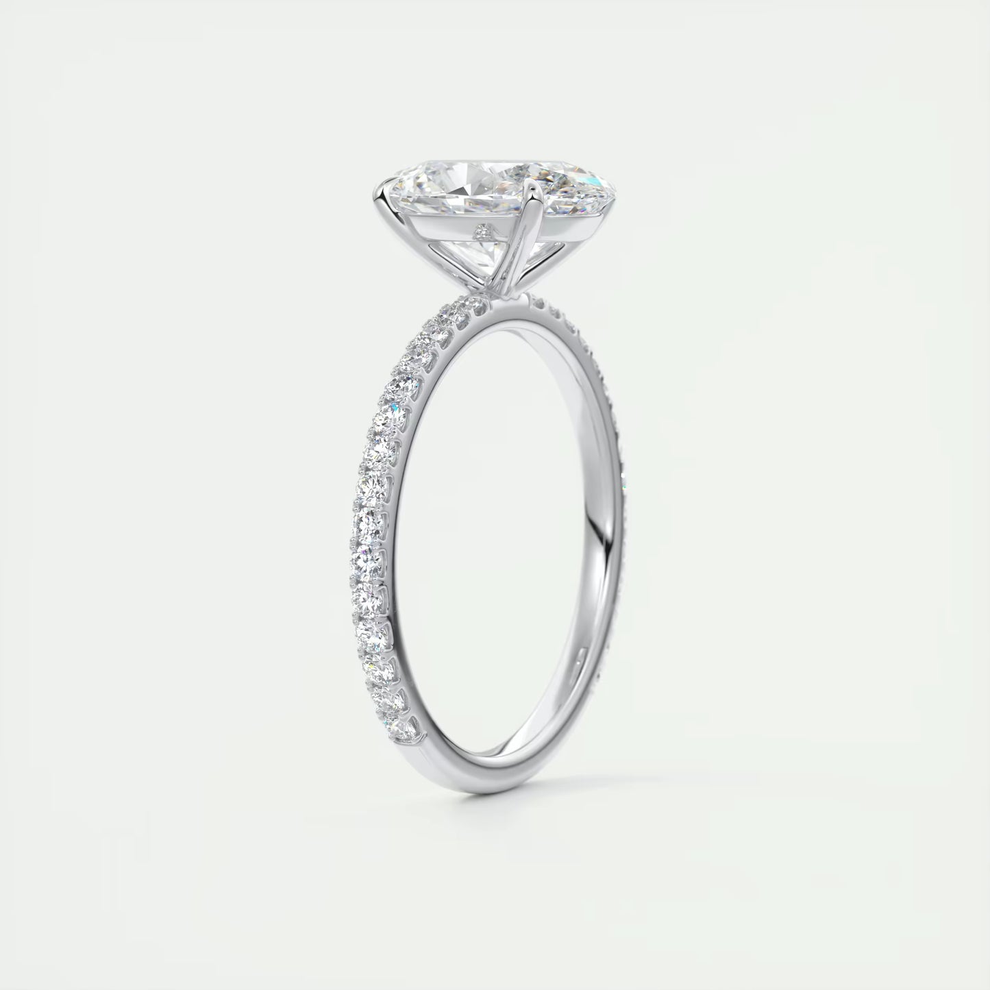 2.25 Ct Harper Pavé Oval Center with 1.5mm French Set Pavé Ring