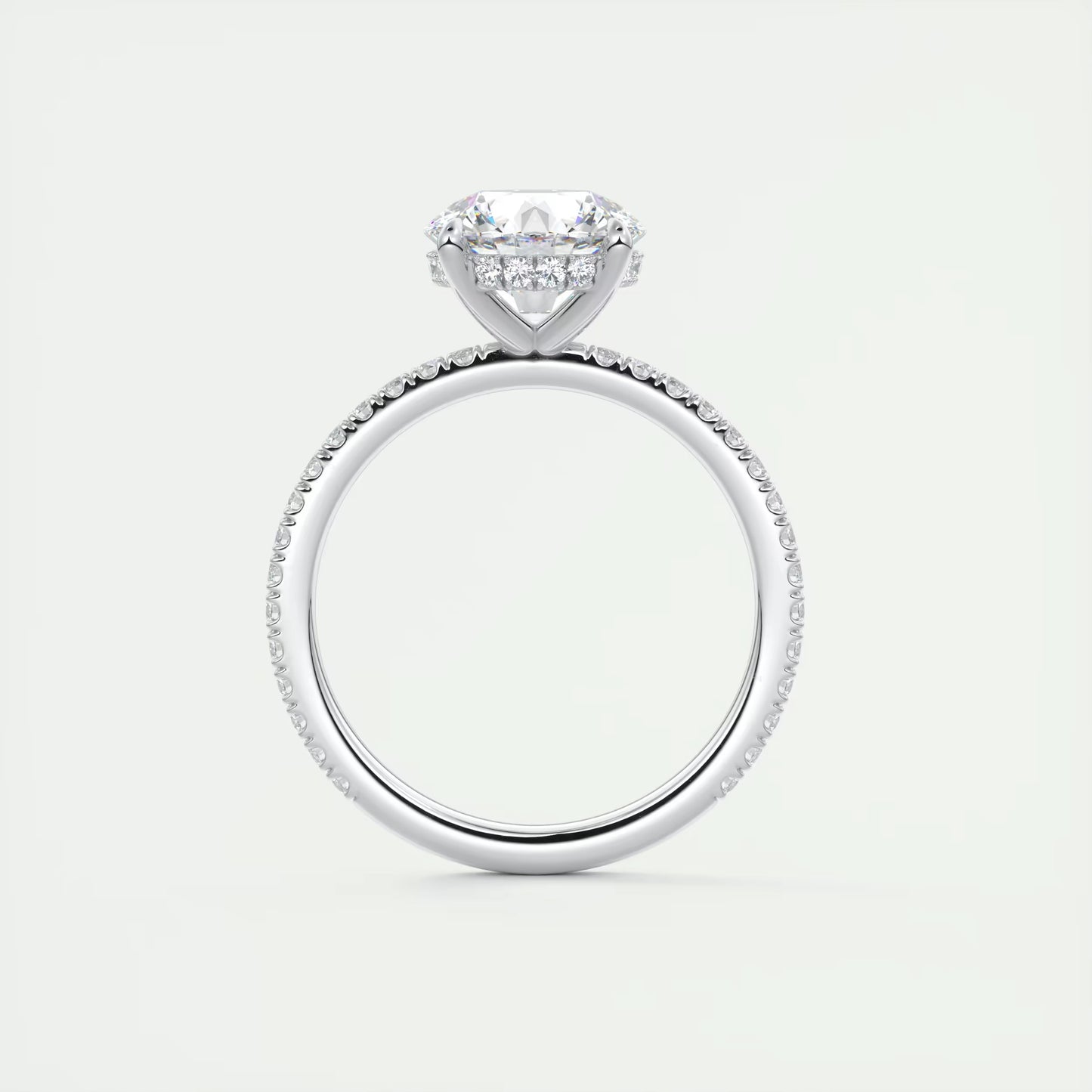 2.30 Ct The Harper Deluxe Round Hidden Halo Pave Setting Ring