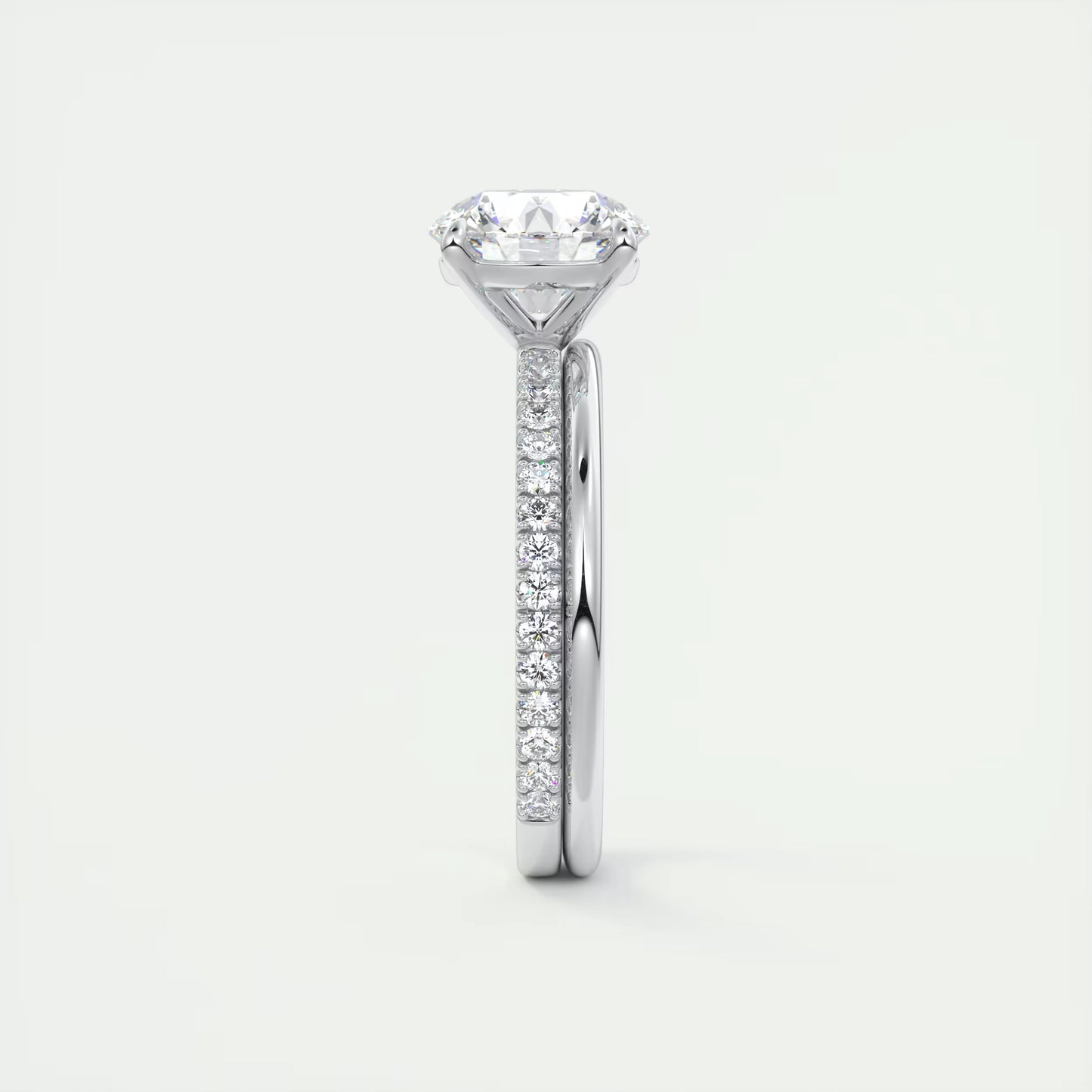 2.25 Ct Harper Classic Pavé Round Solitaire Pavé Setting Ring