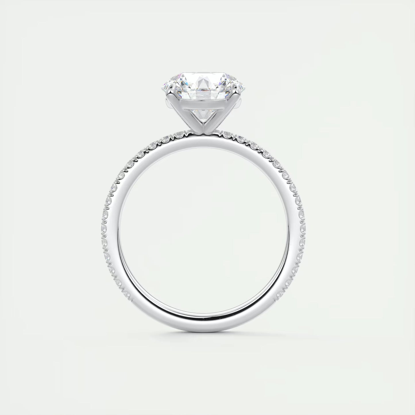 2.25 Ct Harper Classic Pavé Round Solitaire Pavé Setting Ring