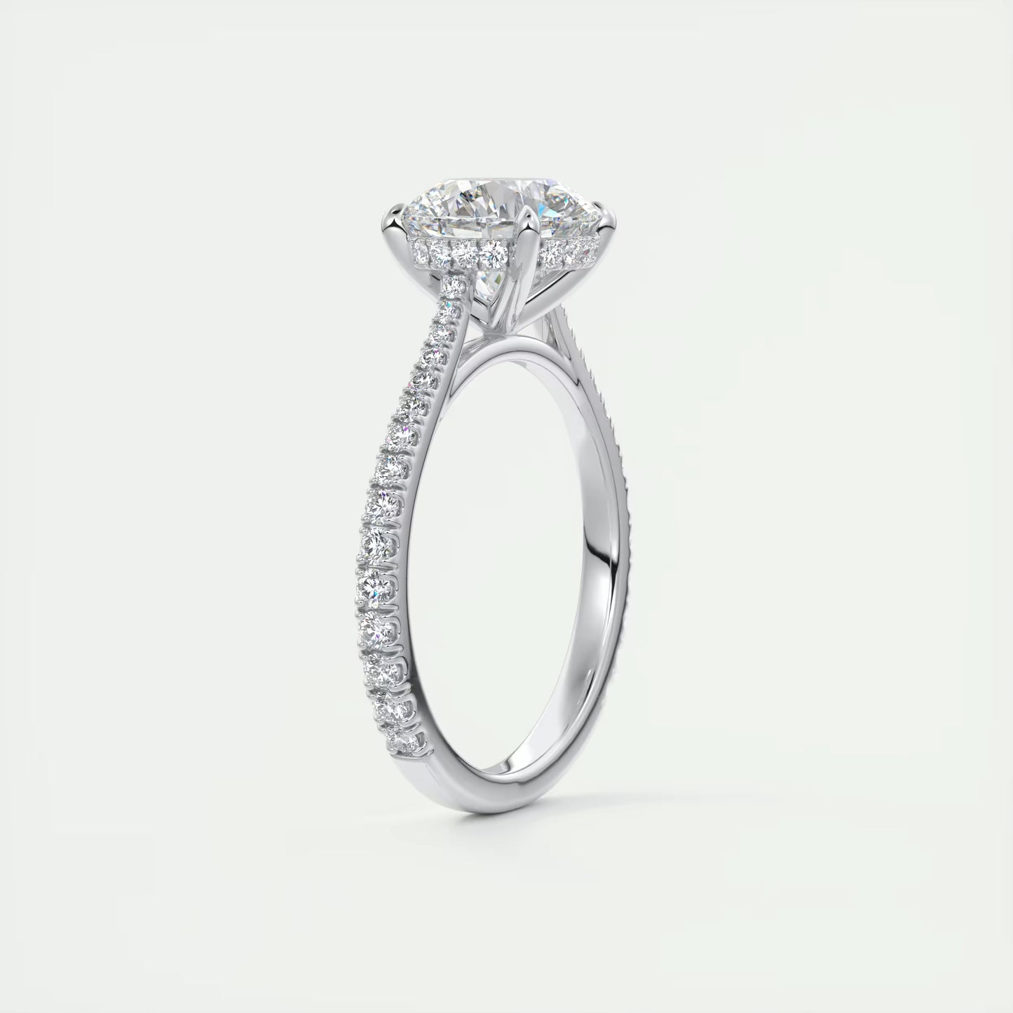 2.50 Ct The Cathedral Deluxe Round Hidden Halo Setting Ring