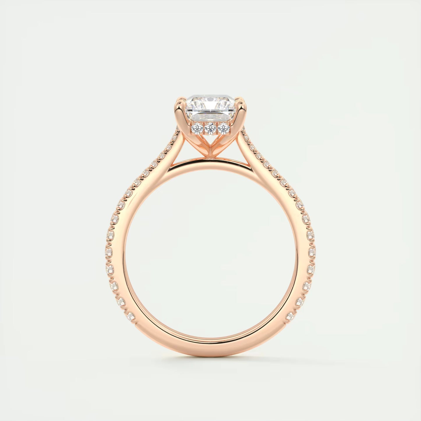 2.50 Ct The Cathedral Deluxe Radiant Hidden Halo Engagement Ring