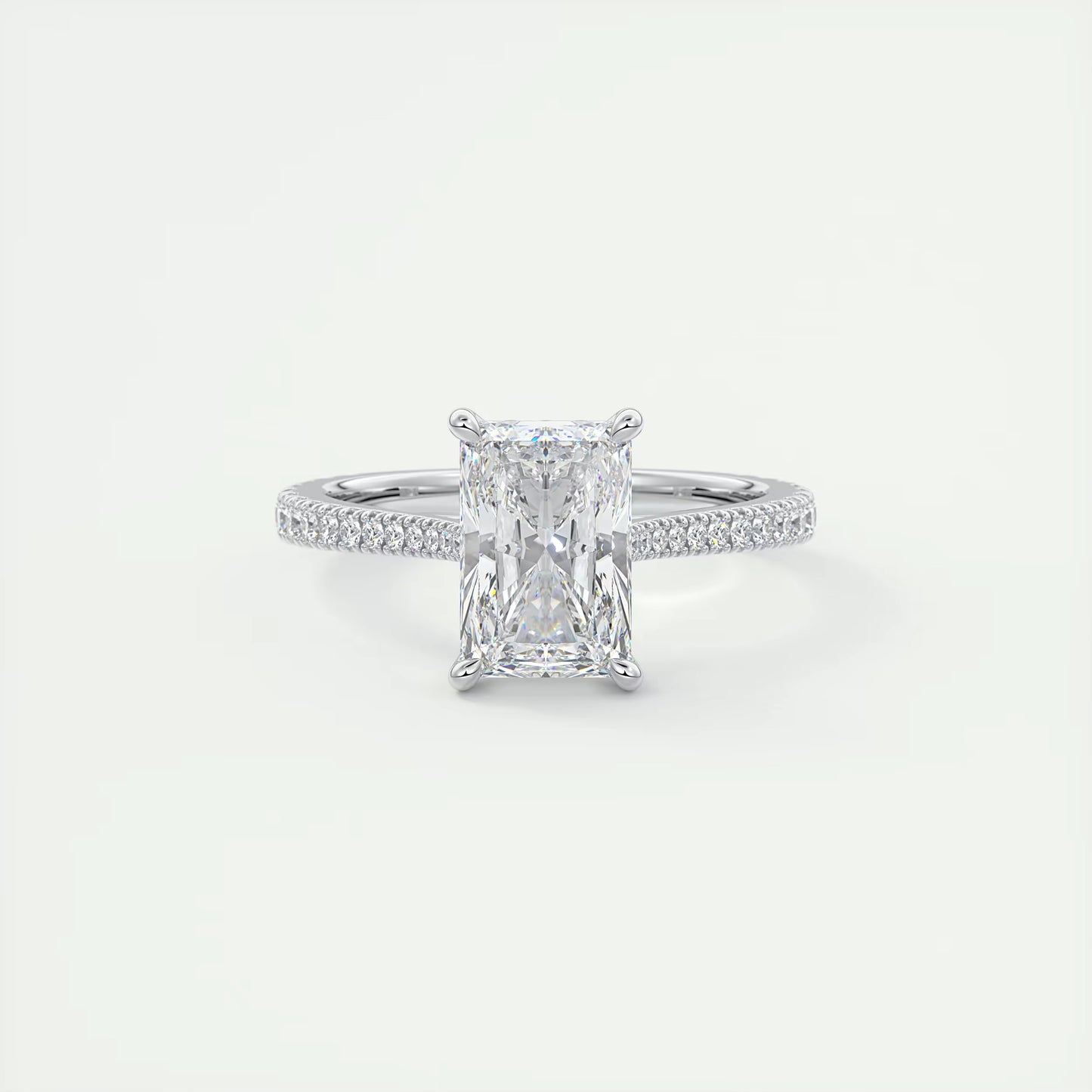 2.50 Ct The Cathedral Deluxe Radiant Hidden Halo Engagement Ring