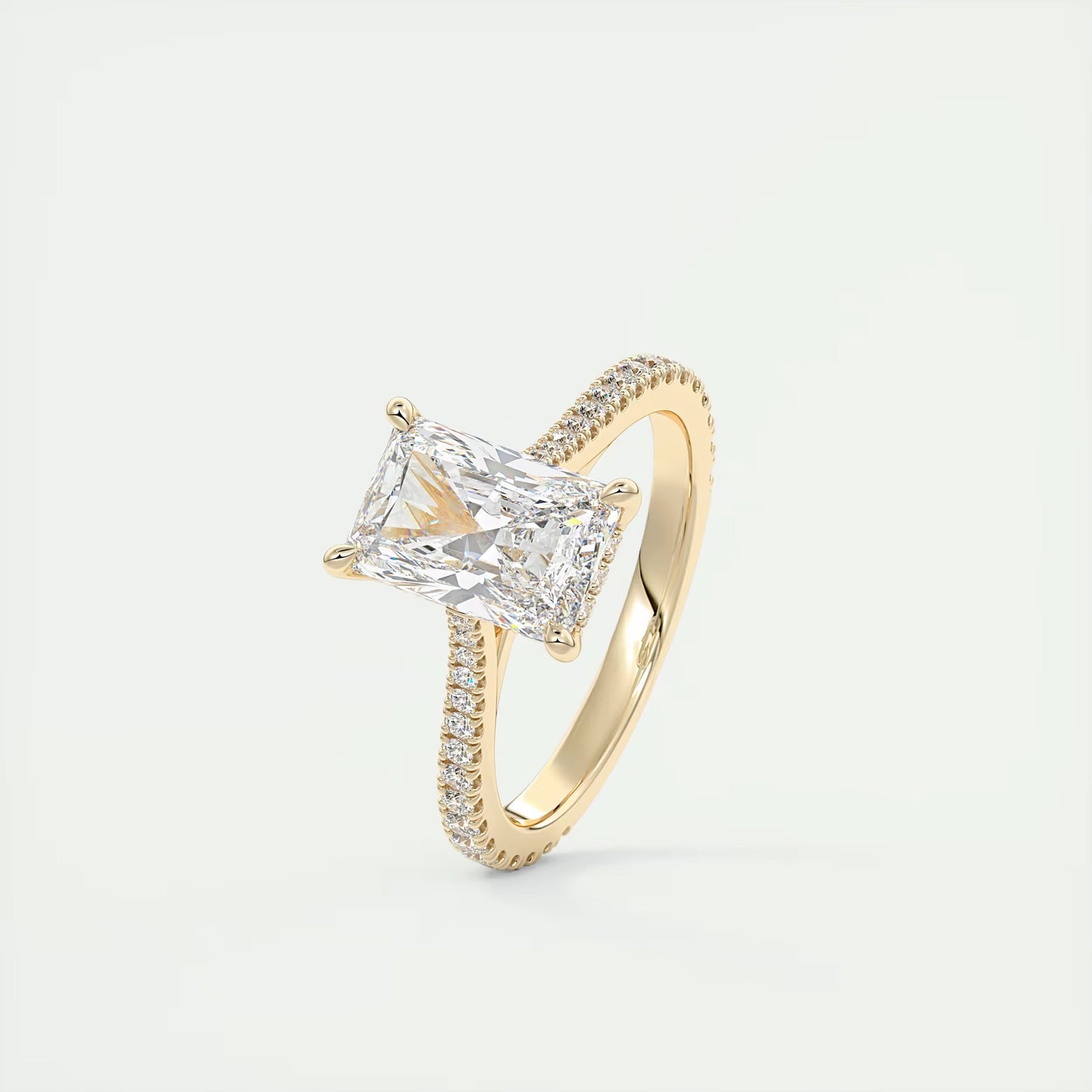 2.50 Ct The Cathedral Deluxe Radiant Hidden Halo Engagement Ring