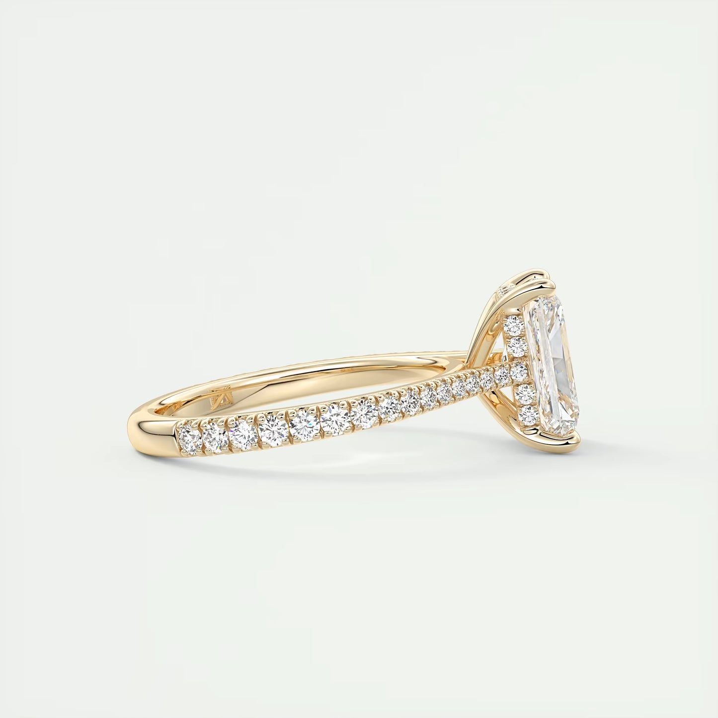 2.50 Ct The Cathedral Deluxe Radiant Hidden Halo Engagement Ring