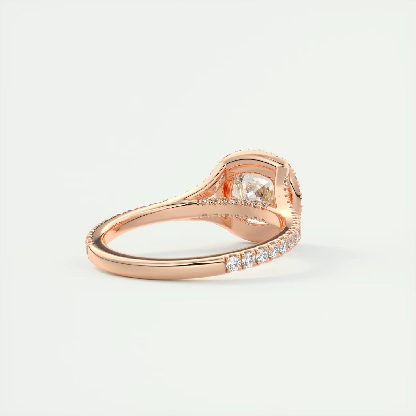 2.50 Ct The French Halo Cushion Cut Diamond with Miniature Prongs french pavé Ring